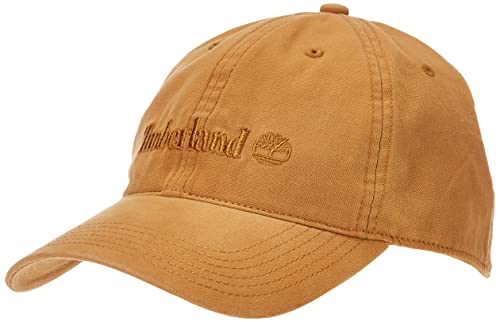 Timberland Herren Baumwollleinen Baseballkappe, Wheat/Flat Logo, Einheitsgröße