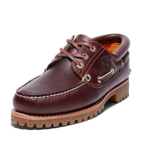 Timberland Authentics FTM_3 Eye Classic Lug 50009, Herren Bootsschuhe, Rot (Burgundy Pull Up), EU 43