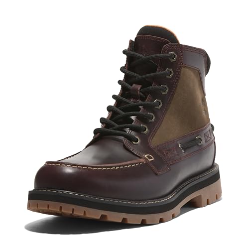 Timberland Britton Road Moc-Toe Stiefel für Herren, Burgunderrot, Vollnarben, 45 EU
