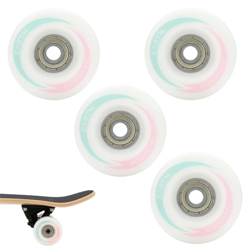 DIFLAX 4 Stück Quad-Skate-Ersatz, Inline Skate Teile Räder, Skateboard Rollen 58 * 32mm, Quad Rollschuhe Ersatz Rollen, PU Räder mit Lagern, Longboard Rollen für Außen Innen Doppel Skating Skateboard
