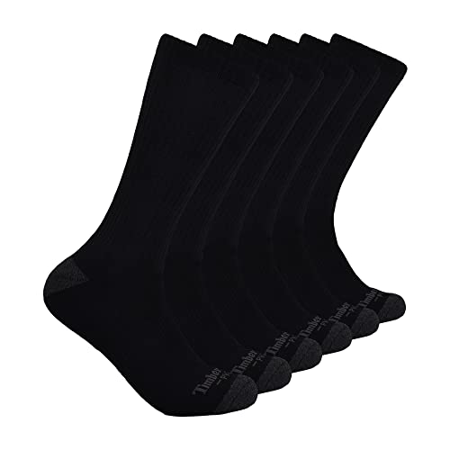 Timberland PRO Herren 6-Pack Performance Crew Length Socks Freizeitsocken, schwarz, Large