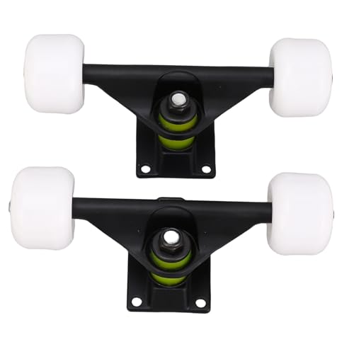 CHICIRIS Achsen und Rollen-Set, 2-teiliges -Achsen- und Kugellager-Set, Achsen und Rollen-Set, Achsen-Set mit 4 Rädern, Aluminiumlegierung, 5 Zoll Stoßdämpfung, Longboard-Achse Zum (Black)