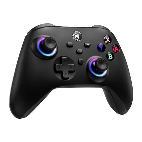 ECHTPower Switch Controller für Switch/OLED/Lite, Switch Pro Controller, 9 LEDs Wireless Controller für Switch mit Turbo, 6-Achsen, Aufwachen, Gyroskop, SYNC, Makro und Screenshot (Black)