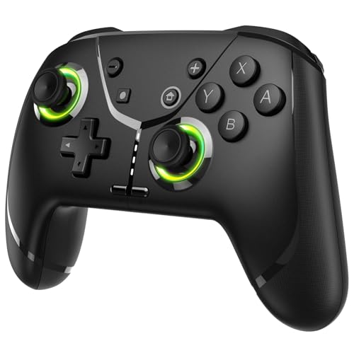 Switch Controller, Game Controller, Switch Pro Gamepad, 4 Vibrationsmodi, 3 Turbo-Modi, kompatibel iPhone/Android/Phone/PC/Steam/Mac/iOS/iPad/TV mit Programmierung/Turbo/Bewegung/Aufwachen/RGB