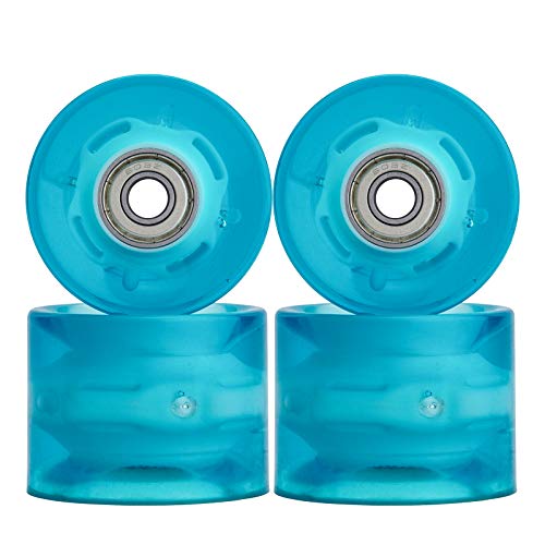 NONMON Skateboard-Räder, 60 mm, 78 A, LED-Licht, Ersatz-Longboard-Räder mit ABEC-9 608ZZ Kugellager, Blau, 4 Stück
