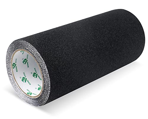 BOMEI PACK 250mm x 5m Schwarz Antirutsch Treppe Skateboard Griptape Klebeband, starkes Zugband, rutschfeste Sicherheits-Stufe, rutschfeste Sicherheits-Stufen für drinnen und draußen