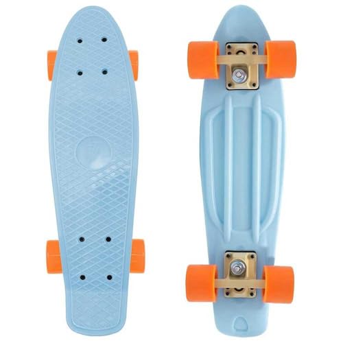 Penny- Skateboard 7-BRAND (Blue ORANGE) 55x14,5x9,5/13cm Alu-Achse (69905)