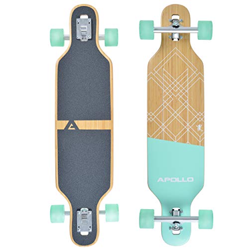 Apollo Longboard Savaii 36' Komplettboard mit High Speed ABEC Kugellagern, Drop Through Freeride Skaten Cruiser Board