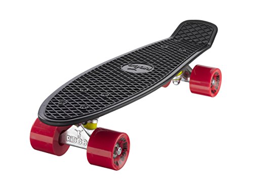 Ridge Skateboard Mini Cruiser, schwarz-rot, 22 Zoll