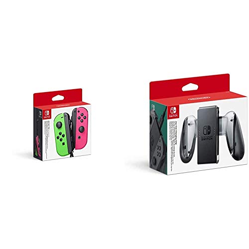 Joy-Con 2er-Set Neon-Grün/Neon-Pink & Nintendo Switch Joy-Con-Aufladehalterung