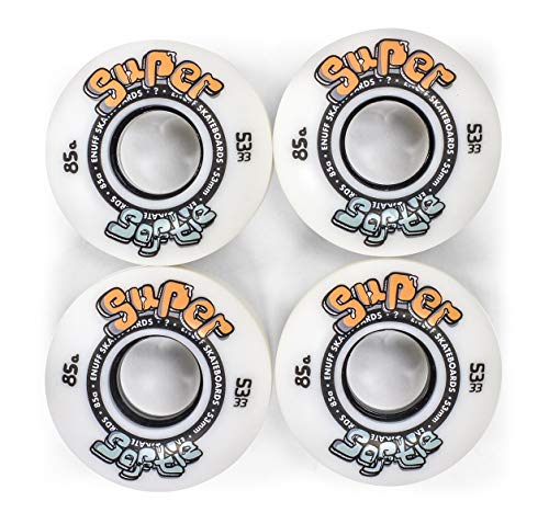 Enuff Skateboards Unisex-Erwachsene Super Softie Wheels Räder, Weiß, 53 mm