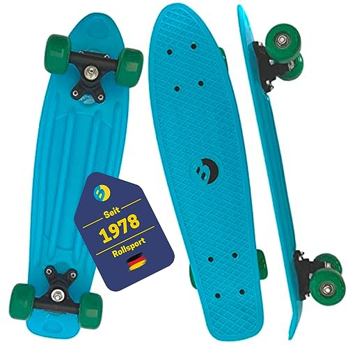 Best Sporting PP-Skateboard I Retro Skateboard für Kinder I Penny-Board in blau I hochwertiges Cruiser Board mit ABEC 5 Kugellager I Pennyboard für Kinder I Skateboard Kinder I Vintage-Look