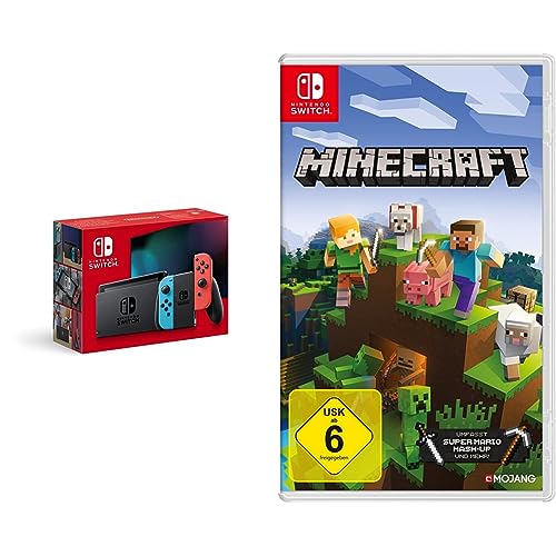 Nintendo Switch Konsole - Neon-Rot/Neon-Blau + Minecraft: Nintendo Switch Edition