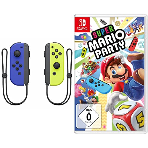 Nintendo Joy-Con 2er-Set, blau/neon-gelb & Super Mario Party - [Nintendo Switch]
